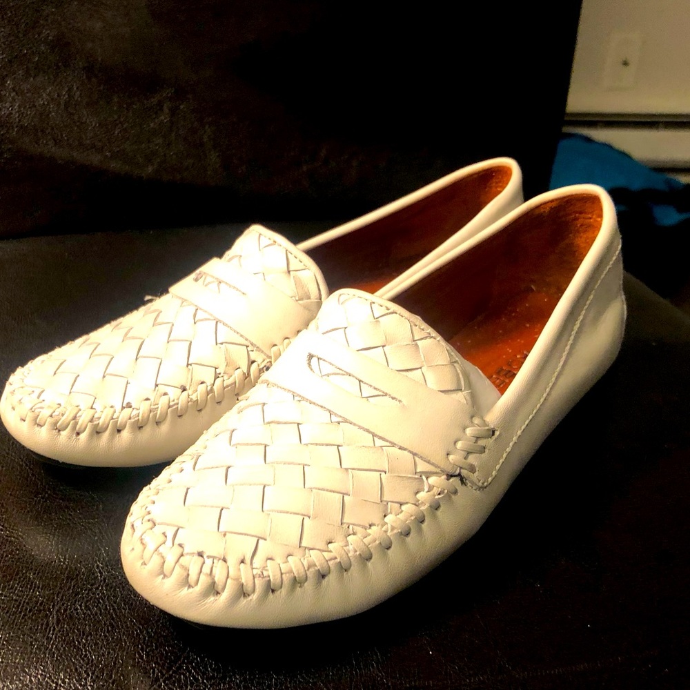 Robert Zur Petra Women’s White Soft Leather driving loafers shoes Size 4M